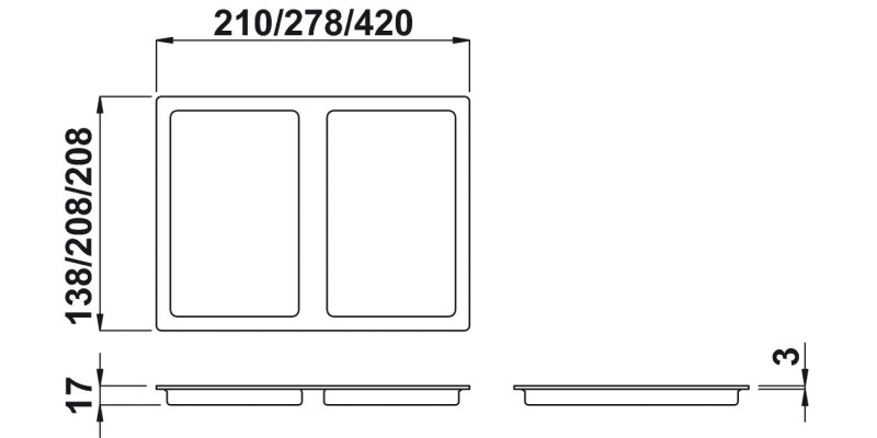 Individual Bin Lid, Grey Plastic, One2Four