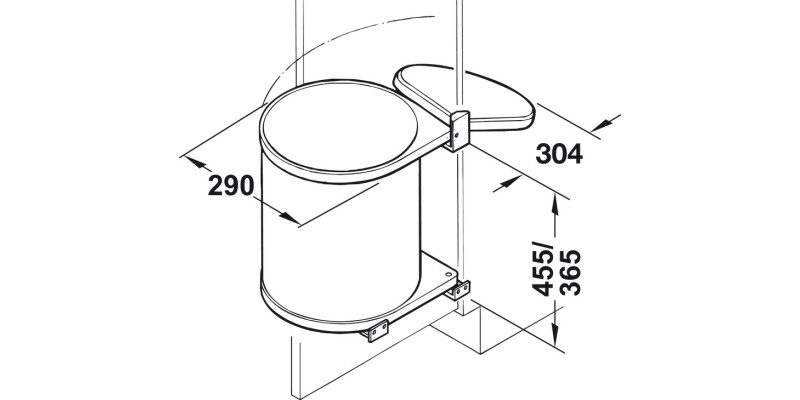 Hailo Mono SO Bin 400mm 15L Slate/Blk