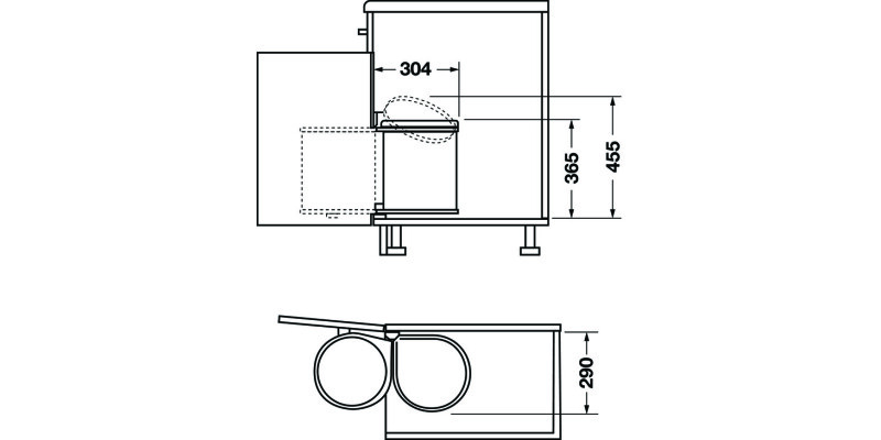 Hailo Mono SO Bin 400mm 15L Slate/Blk