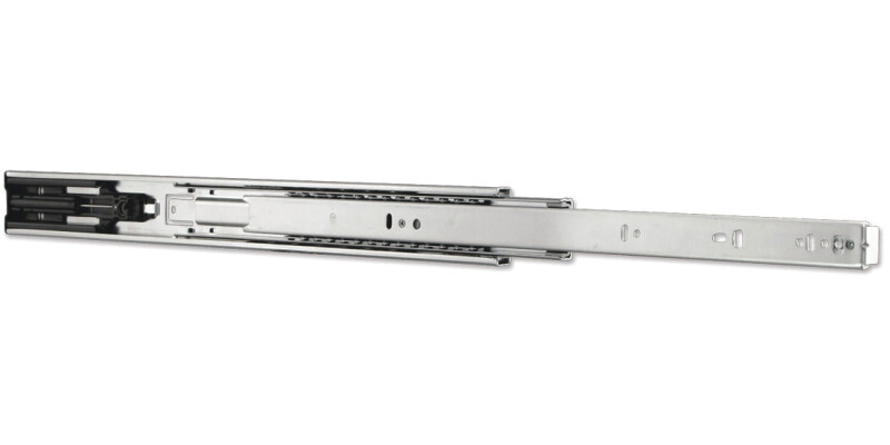 Ball Bearing Drawer Runners, Full Extension, Load Capacity 43-45 kg, Bright Fini
