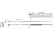 2731CL BB Drawer Runner Full 22kg 500mm BZP