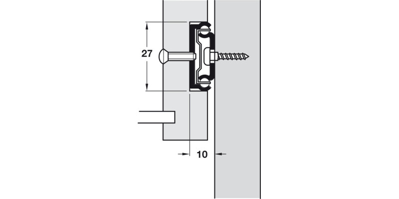 BB Drawer Runner 27mm Groove Sgl 12kg 246-338mm