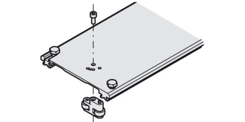 Connecting Bracket, for Wood, for Pivot Sliding Cabinet Doors, Aluminium, Hawa-C