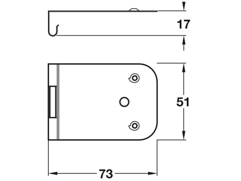 Extra Clip Connector, for Pivot Sliding Cabinet Doors, Accuride 1432