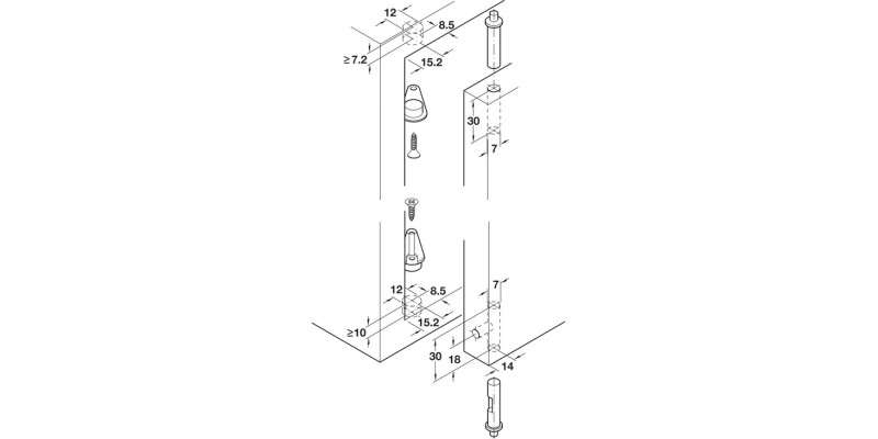 Pivot Hinge wo Stop Pl Black