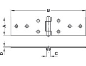 Table Hinge 100x32mm Steel Glv