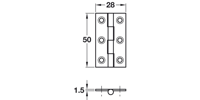 BRASS Butt Hinge 50x28mm In Antique Brass finish & Satin St/Steel pin