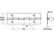 Cont Hinge 1834x51x1.2mm 36 Holes Brs PB