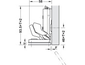 Tiomos Mirro 125D Hinge 3-8mm w Int Damp
