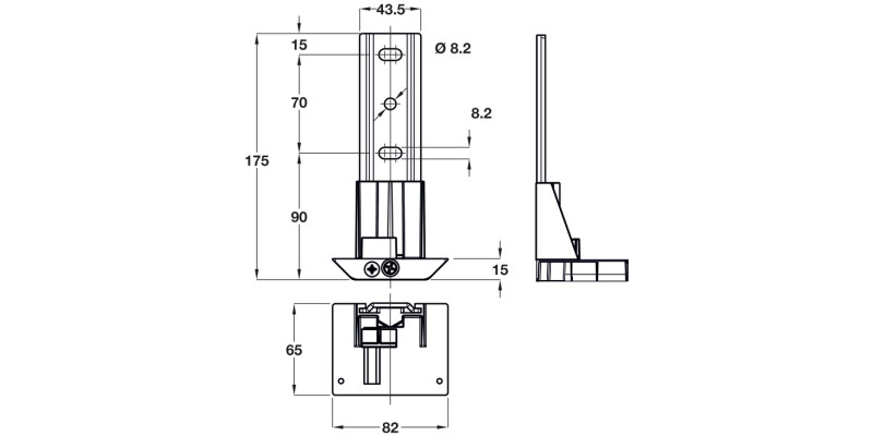 Atlas Cabinet Hanger Lower Support 32mm