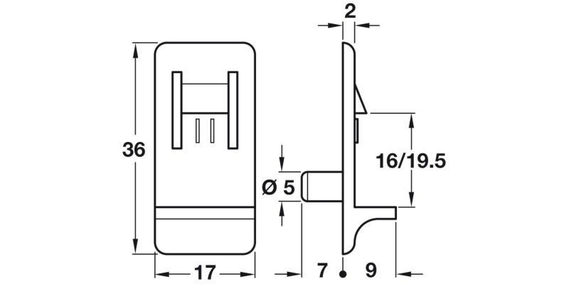 Shelf Retainer D5/16.0mm Plug Pl Trans