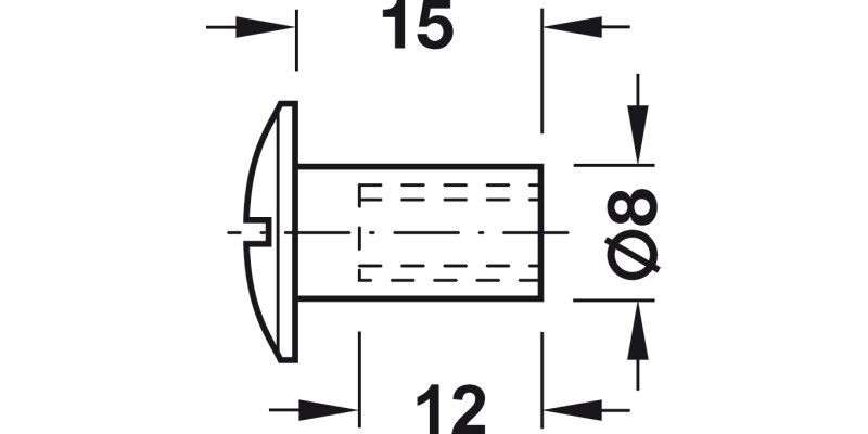 Sleeve Nut M6x15mm wo Slot St Glv