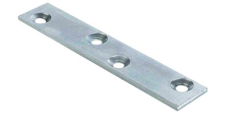 Connecting Plate, Screw Fixing, with Four Screw Holes, Steel