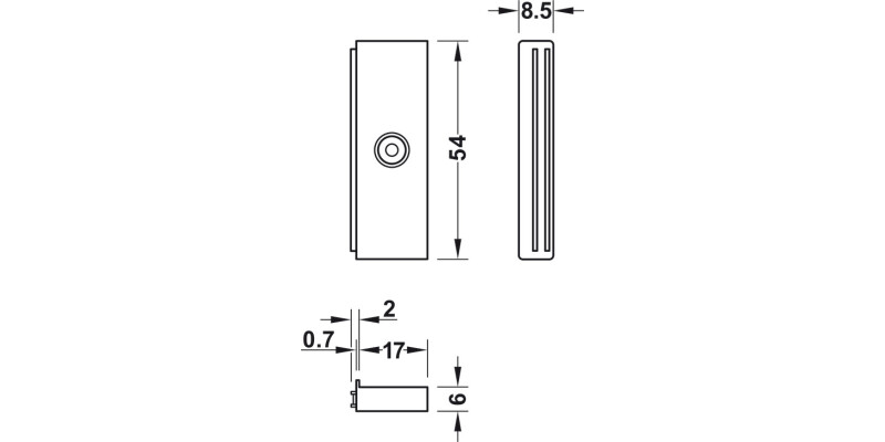 Slim Magnetic Catch 5kg Screw St/Pl Brw