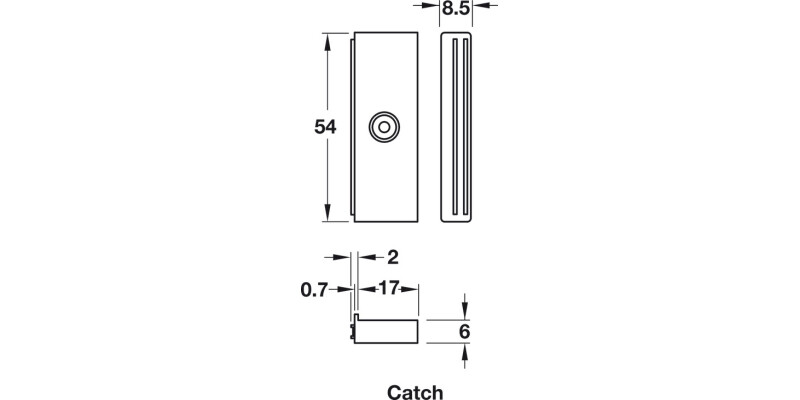 Slim Magnetic Catch 5kg Screw St/Pl Brw