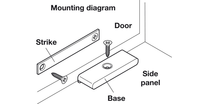 Slim Magnetic Catch 5kg Screw St/Pl Brw