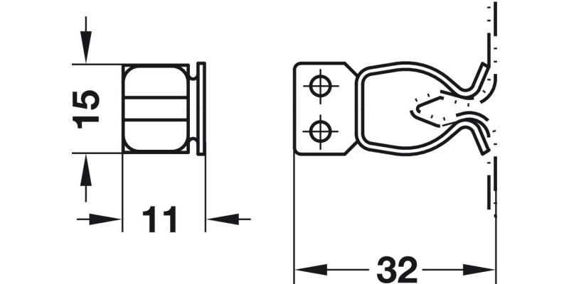 Spring Catch 32x11x15mm St Brass Plt
