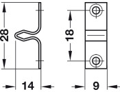 Spring Catch 32x11x15mm St Brass Plt