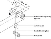 Central Locking Bar 600mm Bright Alu