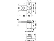 Cylinder Cam Lock w Trap 19mm Dif Dir.B