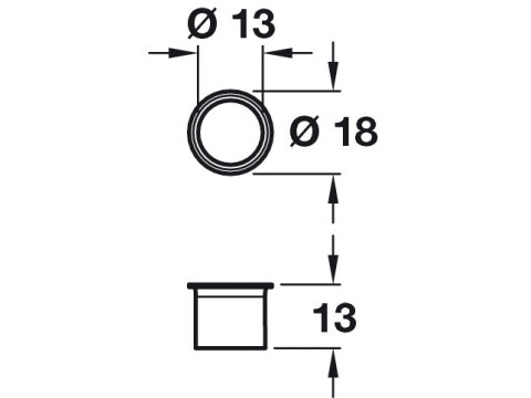 Escutcheon, Ferrule, for Budget Lock, &Oslash; 18 mm, Steel