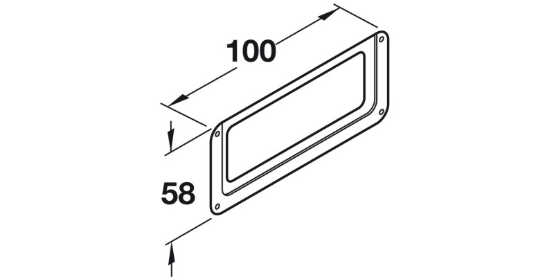 Label Frame Steel Sat Nkl Plt 100x58x2mm