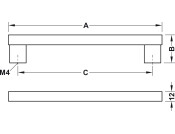Bar Hdl BSS 12x150mm 128mm cc