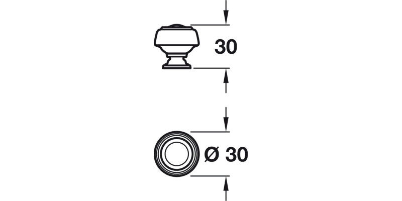 Kane Knob Zinc Alloy Oil Rub Bronze D30x30mm