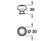 Kane Knob Zinc Alloy Oil Rub Bronze D30x30mm