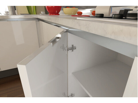 Inset Handle, for Top of Door Fixing, Fixing Centres 96 mm, Kato