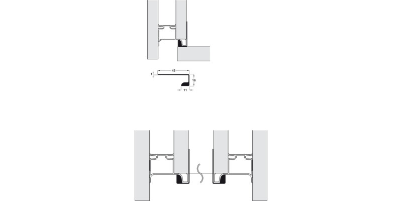 Gola D Oven Profile 580mm Alu Black