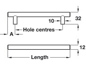 Barnabus Bar Hdl St B.Nkl D12mm 477mm cc