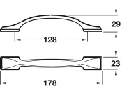 Shapes D Pull Handle ZA Ant Brs 128mm cc
