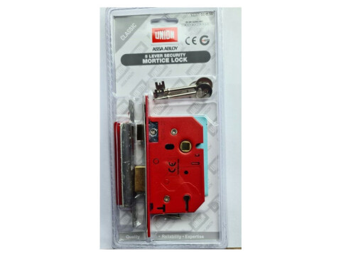 UNION 2201 - 5 LEVER 2.5 INCH MORTICE SASH LOCK SATIN CHROME Y2201-SC-2.50