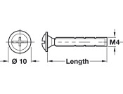 Snap off Screw M4x20-45mm