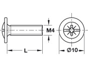 Handle Scr Flat/Combi M4x23mm St Glv