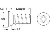 Varianta Scr Ful Cyl PZ2 D5.0x16.0mm SNP