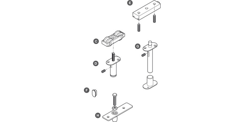 Fitting Set, for Folding Interior Partition Doors, SF-A84