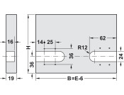 105D Chest Lid Hinge Grey/Black