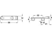 Door Stop w 2 Dowels Pl/PVC Trans