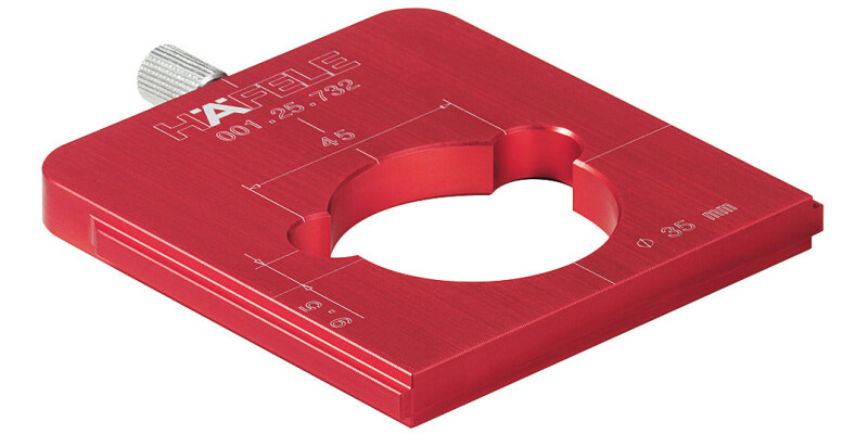 Drill Guide, for &Oslash; 35 mm Concealed Hinges, H&auml;fele Red Jig