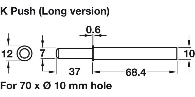 K Push Tech Conc Long w Magnet Ant