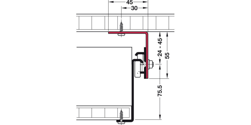 Mounting Bracket 55x45x50mm St NP