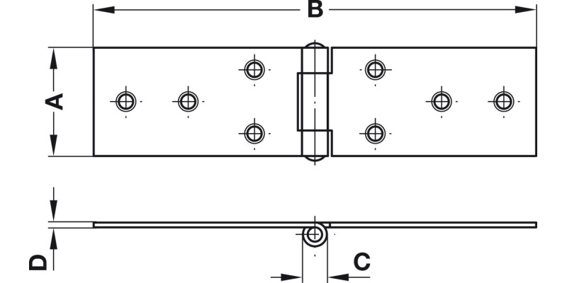 Back Flap Hinge 60x25mm St Galv