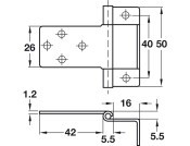 Cranked Flush Hinge 50mm St ZP