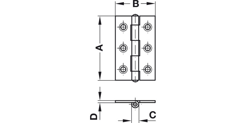 Butt Hinge 50x31mm Steel Galv