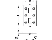 Butt Hinge 50x31mm Steel Galv