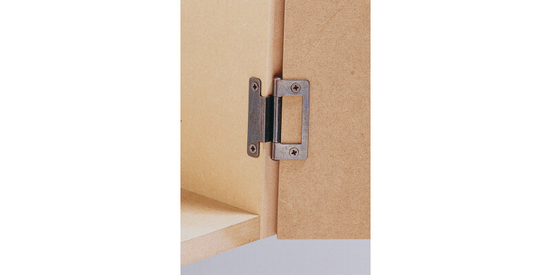 Flush Hinge, Cranked, for 15-19 mm Door Thickness, Steel