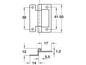 Cranked Flush Hinge 15-19mm 50mm St EB