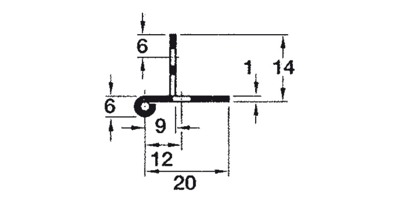 Cranked Flush Hinge 50mm Steel FB
